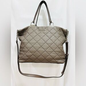 Michael Michael Kors Grey Quilted Leather Large Loni‎ East West Top Handle Bag